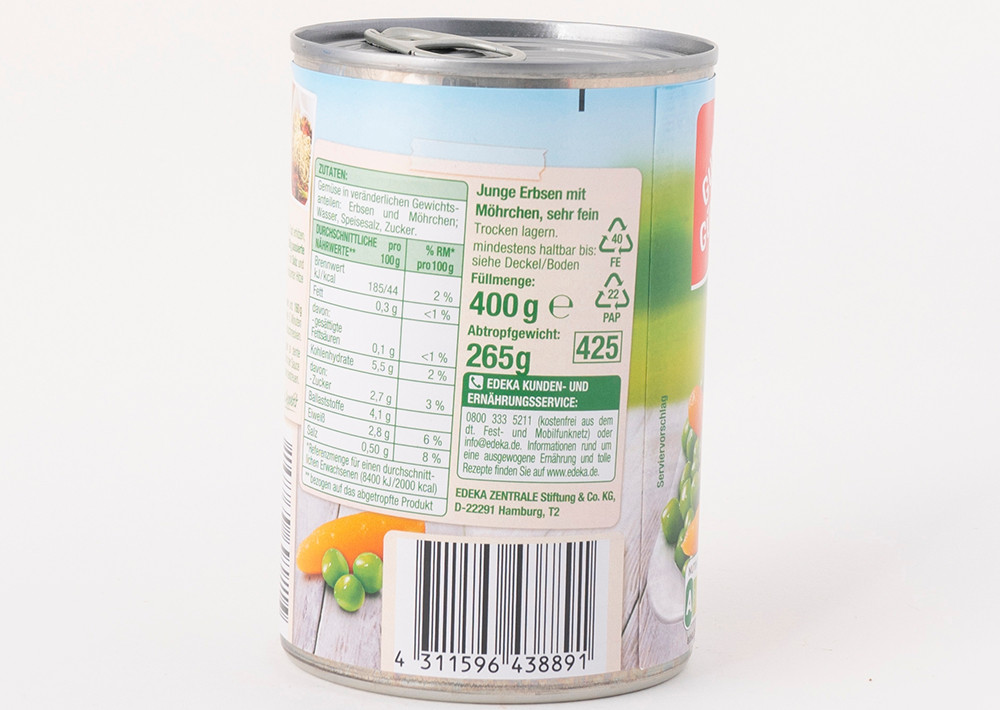 EDEKA Junge Erbsen mit Möhrchen - Havuçlu Bezelye 265g