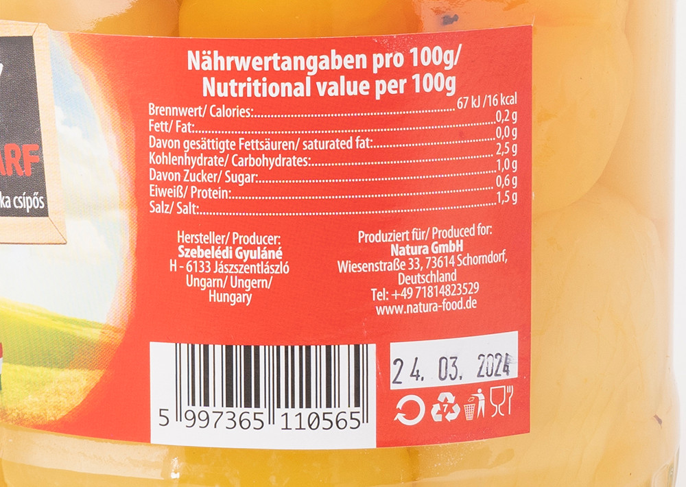 Natura Hungary Apfelpaprika Scharf- Macar Biberi Acı 700g