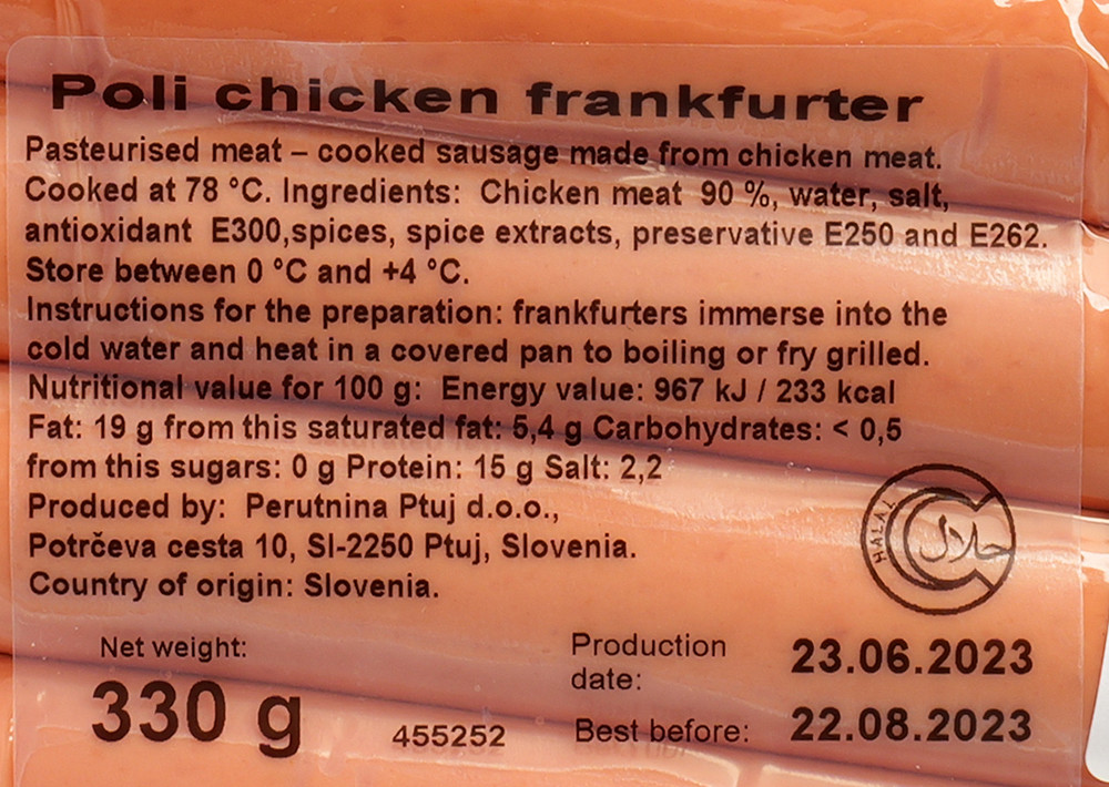 Poli Doç Chicken Sausage in Europe - Tavuk Sosis 330g