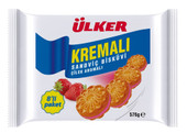 Ülker Kremali Kekse mit Erdbeerfüllung - Cilekli Sandvic Bisküvi 8x72g