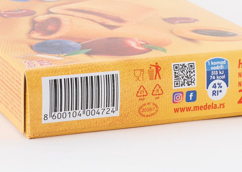 Strudle Mesano Voce Biskuit Gebäck mit Fruchtfüllung - Meyve Dolgulu Bisküvili Pasta 12x240gr