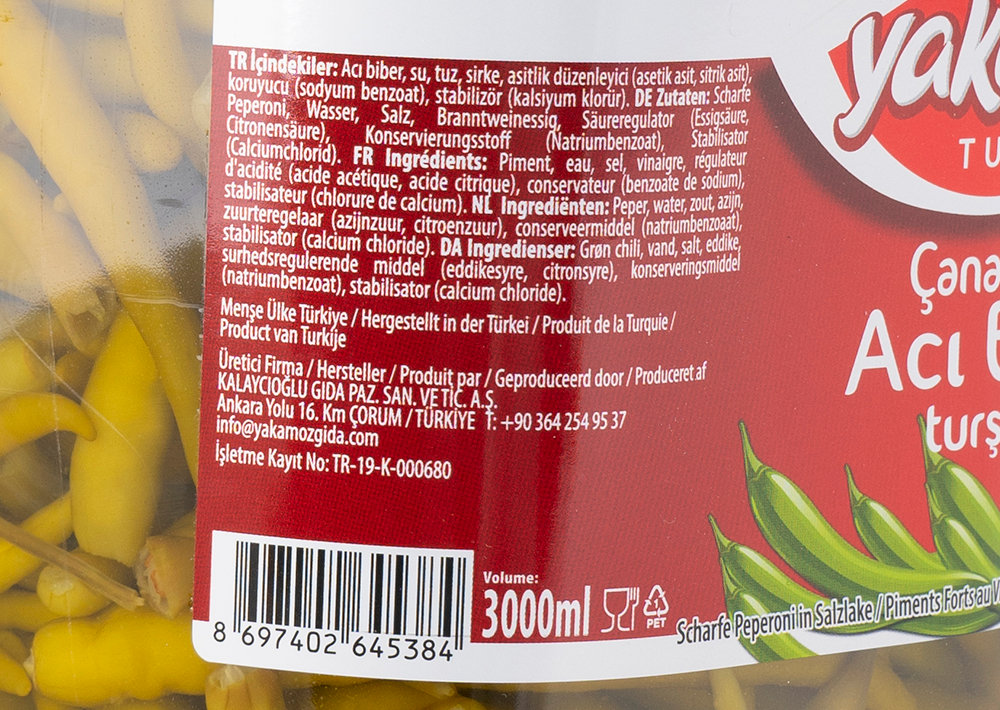 Yakamoz-Scharfe Peperoni-Aci Biber Tursusu 1300g