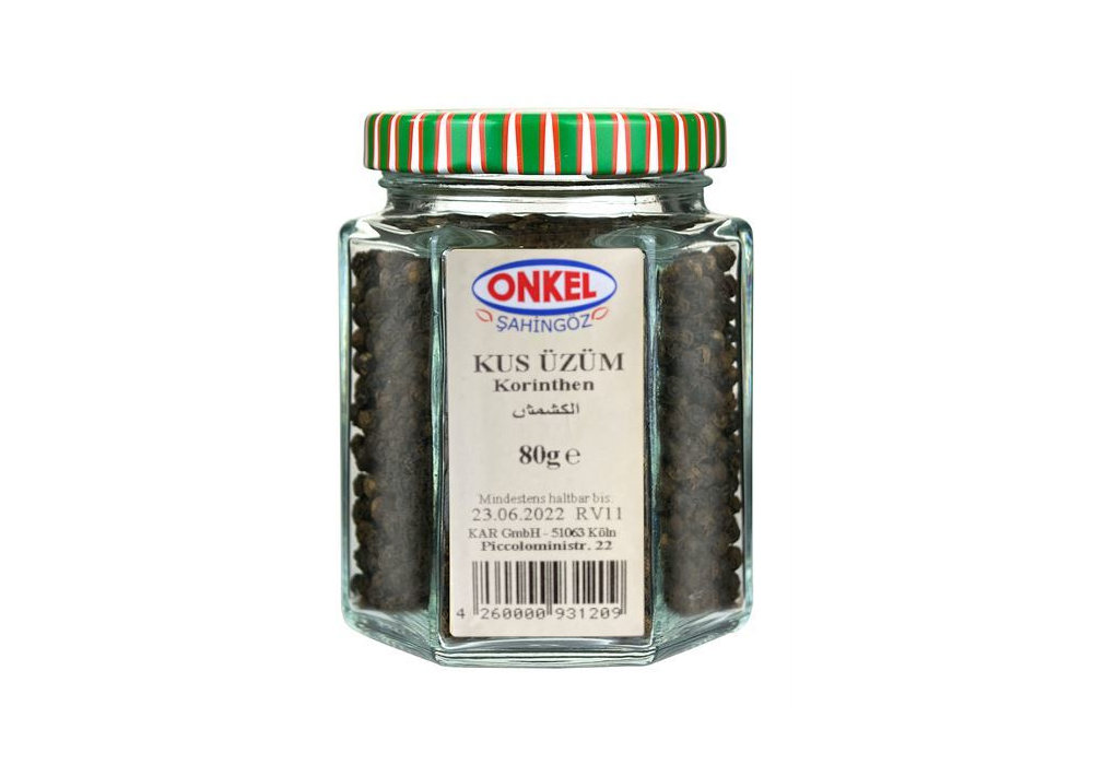 Korinthen - Onkel Kus Üzümü Cam 80 G