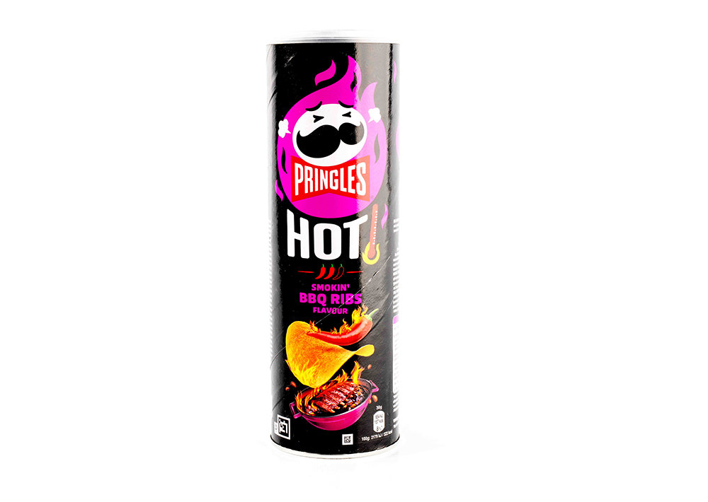Pringles Hot BBQ Ribs- Acılı Barbekü Kaburga Aromalı Cips 160 g