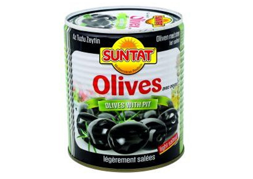 Suntat Oliven geschwärtz leicht ges. - Siyah Zeytin Az Tuzlu Cekirdeksiz 800ml