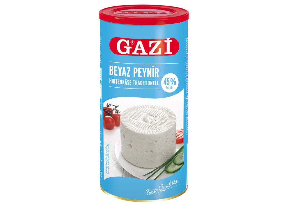 Gazi Hirtenkäse Traditionell 45% Fett i.Tr Käse Dose - Beyaz Peynir 800g