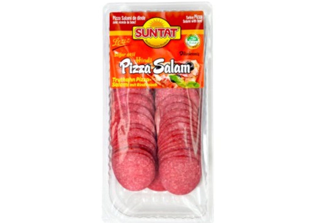 Suntat Truthahn Pizza-Salami - Pizza Macar Hindi Salam 500g
