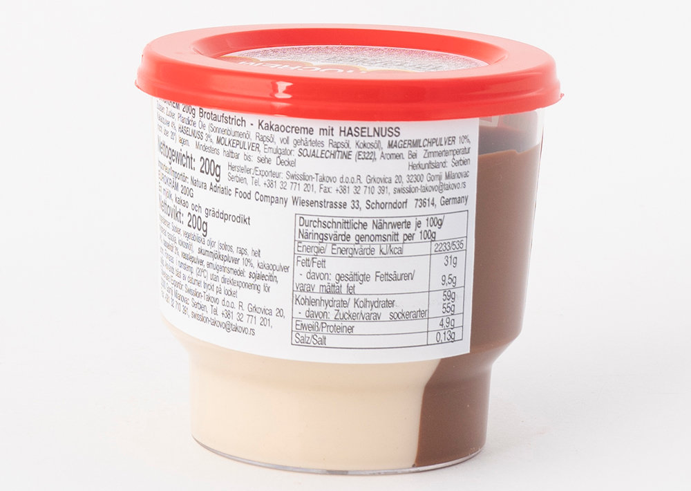 Eurocream Brotaufstriche Kakao und weiße Schokolade - Kahvaltılık Kakaolu&Beyaz Çikolata 200gr