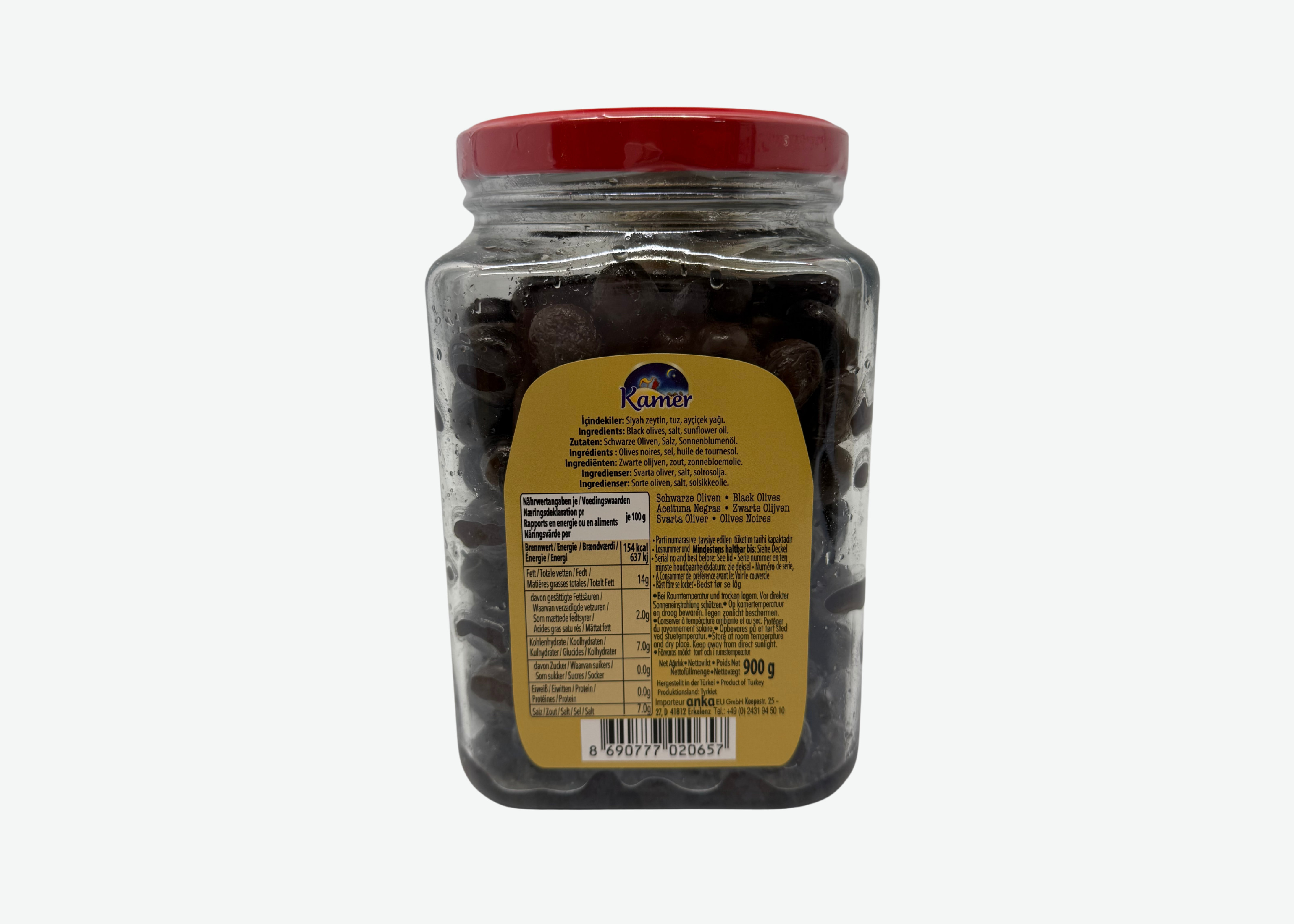 Kamer Kara Elmas Natürliche Ölige Gemlik Oliven - Doğal Yağlı Gemlik Zeytini 900g