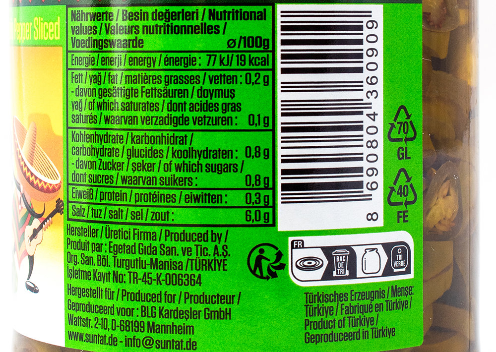 Suntat Meksika Aci Biber Turşu dilim - Jalapeno Peperoni in Scheiben 640g℮