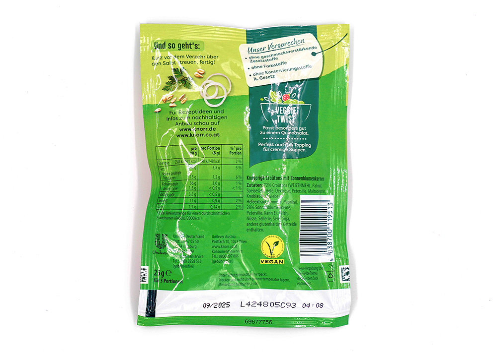 Knorr Salat Krönung Croutons Mit Sonnenblumenkernen - Salata Krönung – Ayçiçek Tohumlu Krutonlar 25 g