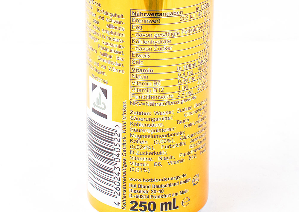 Hot Blood Enerji İçeceği - Energy Drink mit Taurin 250ml