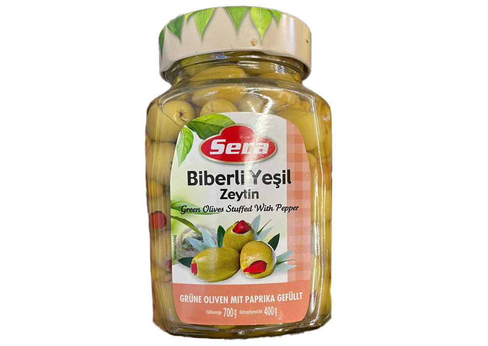 Sera Grüne Oliven mit Paprikafüllung - Biberli Yeşil Zeytin 750ml