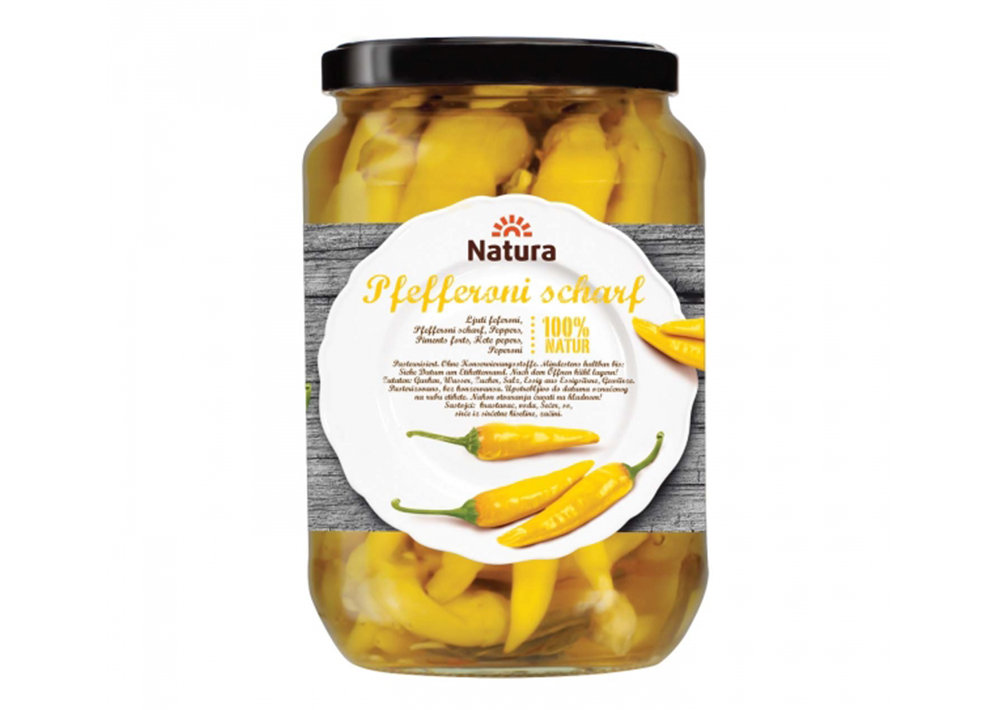 Natura Pfefferoni Scharf - Acı Biber Turşusu 720ml