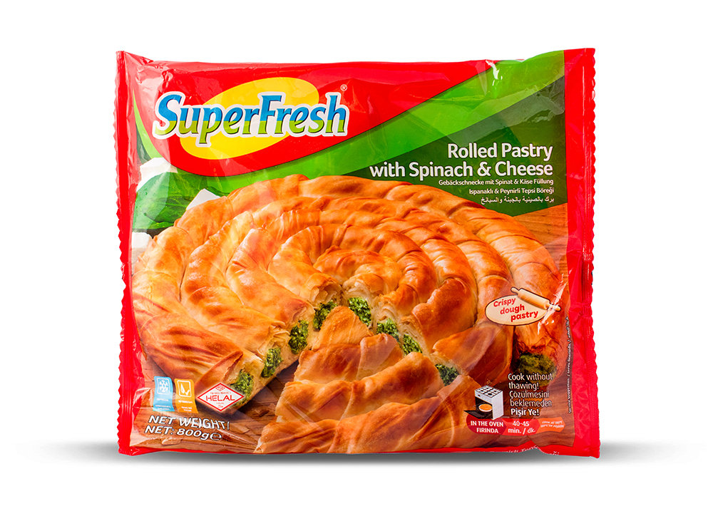 SuperFresh Ispanaklı Peynirli Tepsi Böreği - Rolled Pastry with Spinach & Cheese 800g