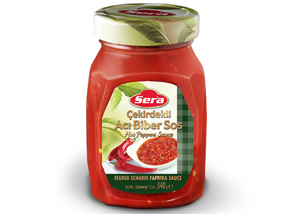 Sera Scharfe Paprikasauce mit Körner - Cekirdekli Acı Biber Sos 340g