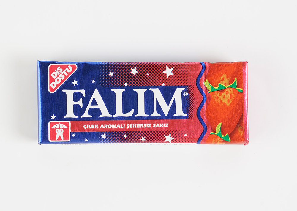 Falım Kaugummi Mit Erdbeeraroma - Şekersiz Çilek Aromalı Sakız 35g