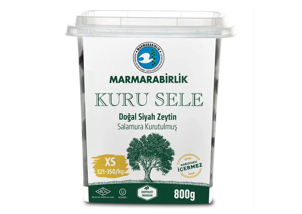 Marmarabirlik Schwarze Oliven XS - Kuru Sele Siyah Zeytin XS 800g