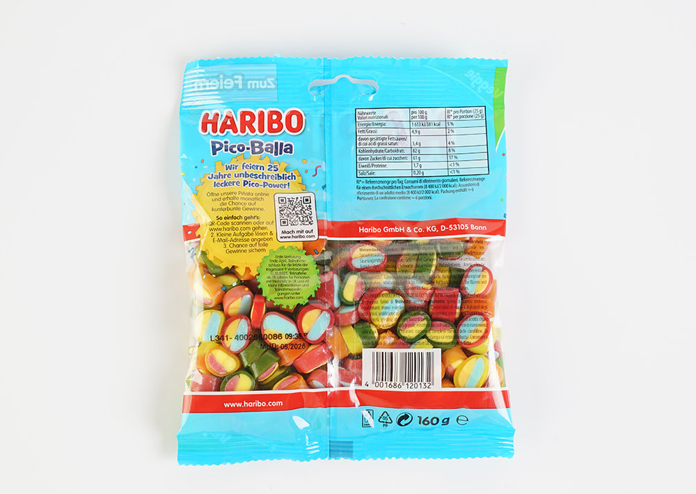 Haribo Pico Balla Vegan Fruchtgummi - Meyveli Jelibon 160g