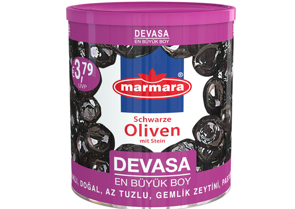 Marmara Devasa Gemlik Schwarze Oliven - Siyah Zeytin Az Tuzlu 400g