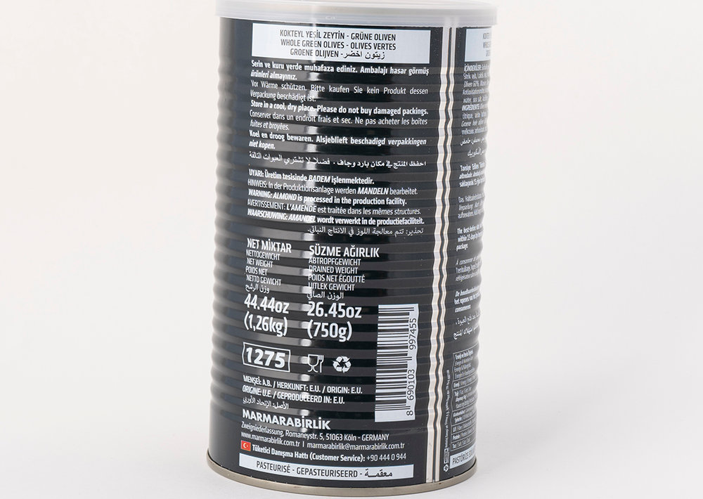 Marmarabirlik Kokteyl Grüne Oliven - Kokteyl Yeşil Zeytin 750gr