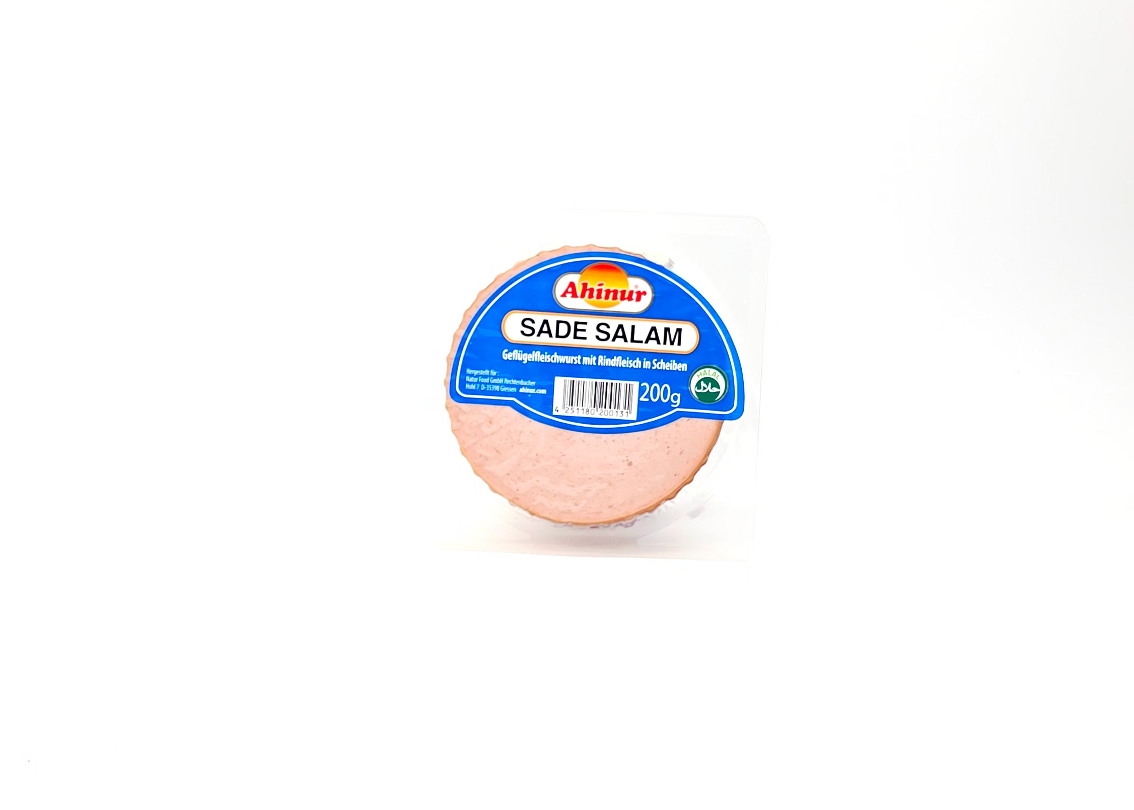 Ahinur Hähnchen und Rinder Salami in Scheiben geschnitten - Tavuk ve Dana Etli Salam 200g