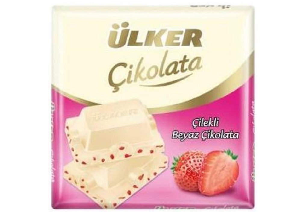Ülker Cikolata Beyaz ve Cilekli Kare 60g