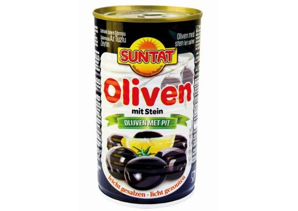 Suntat Schwarze Oliven m. Stein leicht ges. - Siyah Zeytin Az Tuzlu cekirdekli 200g