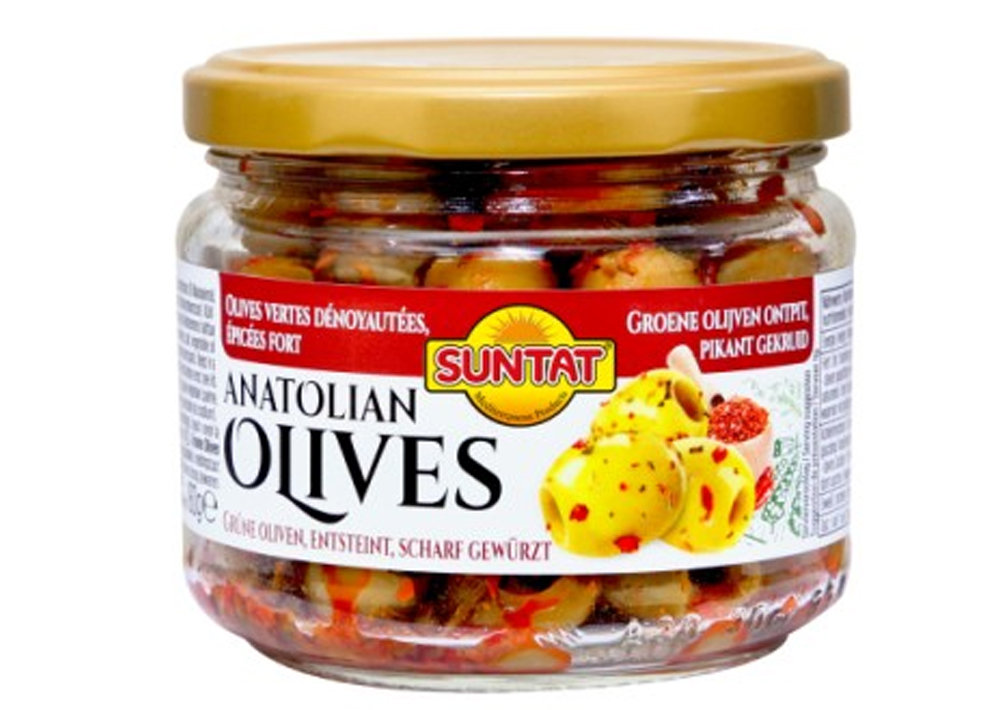 Suntat Grüne Oliven entsteint Scharf - Cekirdeksiz Acili Yesil Zeytin  300ml