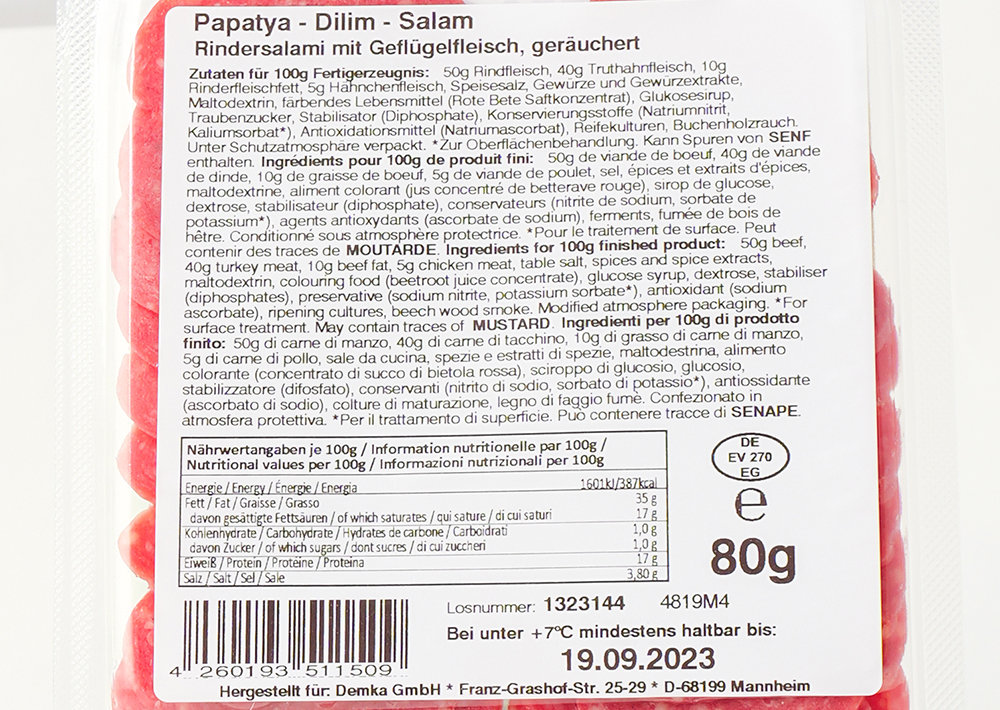 Özyörem Rindersalami - Papatya Dilim Salam 80g