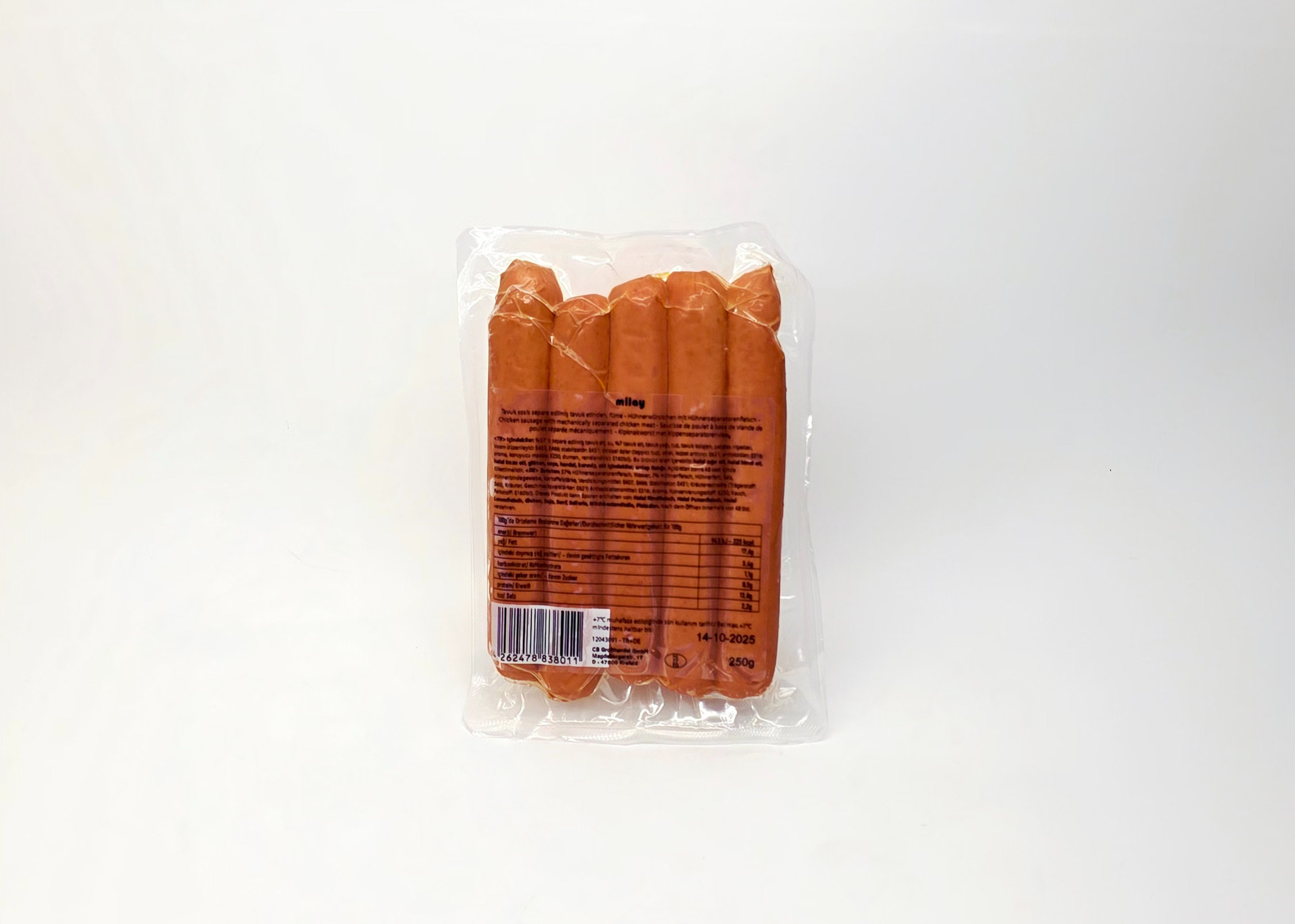 Milay Hot Dog Hühnchen Würstchen - Hot Dog Tavuk Sosis 250g