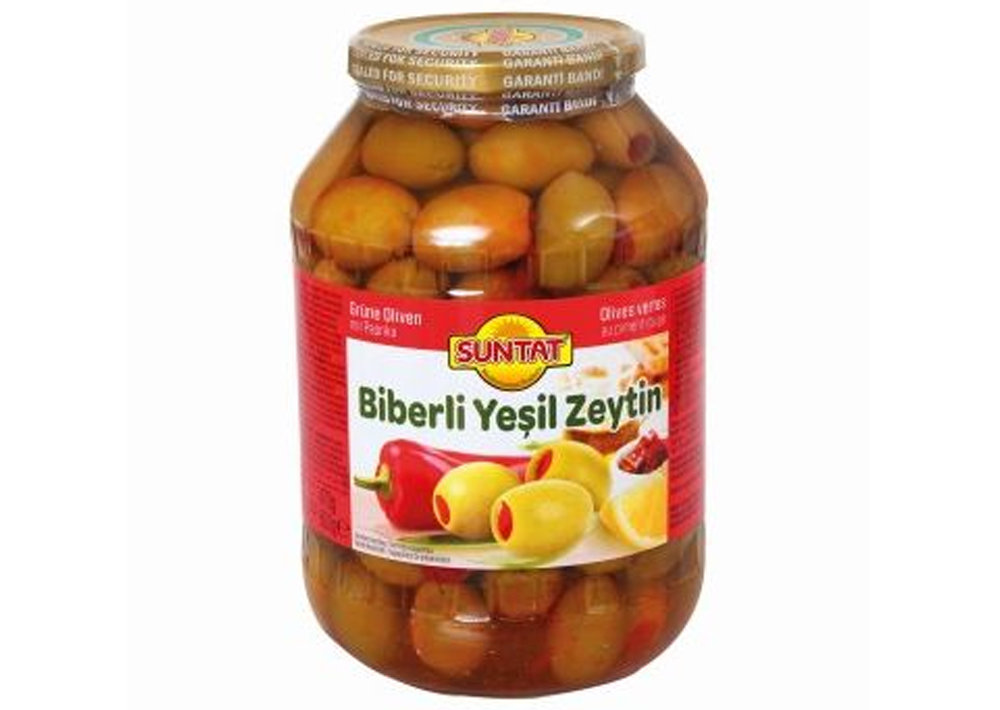 Suntat Grüne Oliven m. Paprika - Biberli Yesil Zeytin 1470g
