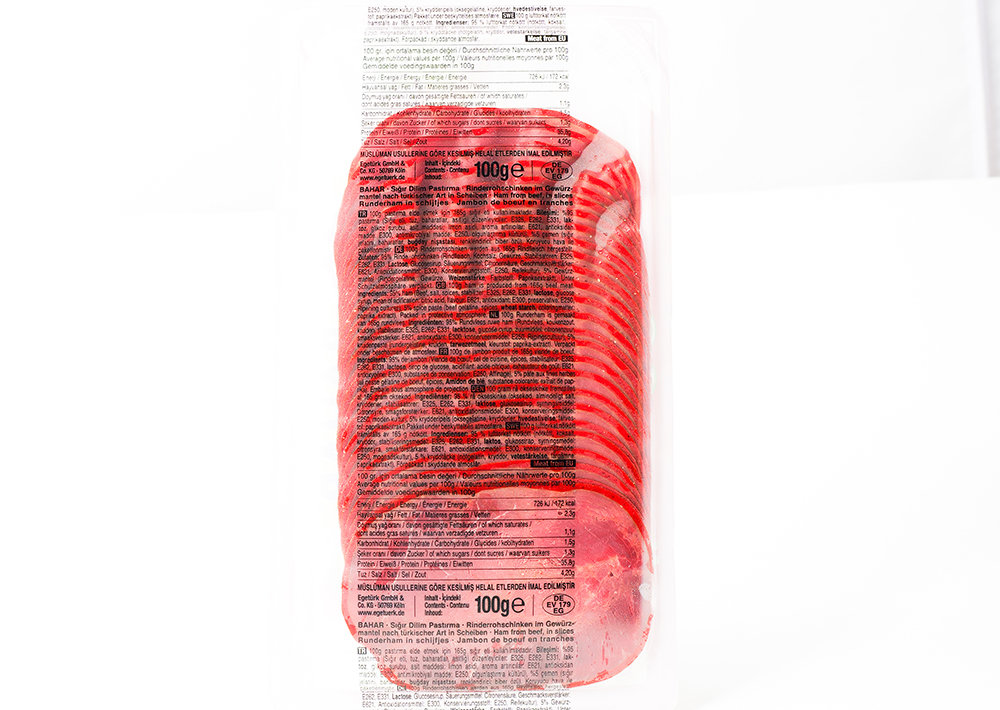 Egetürk Bahar Dilim Sigir Pastirma -  Rinderschinken 100g