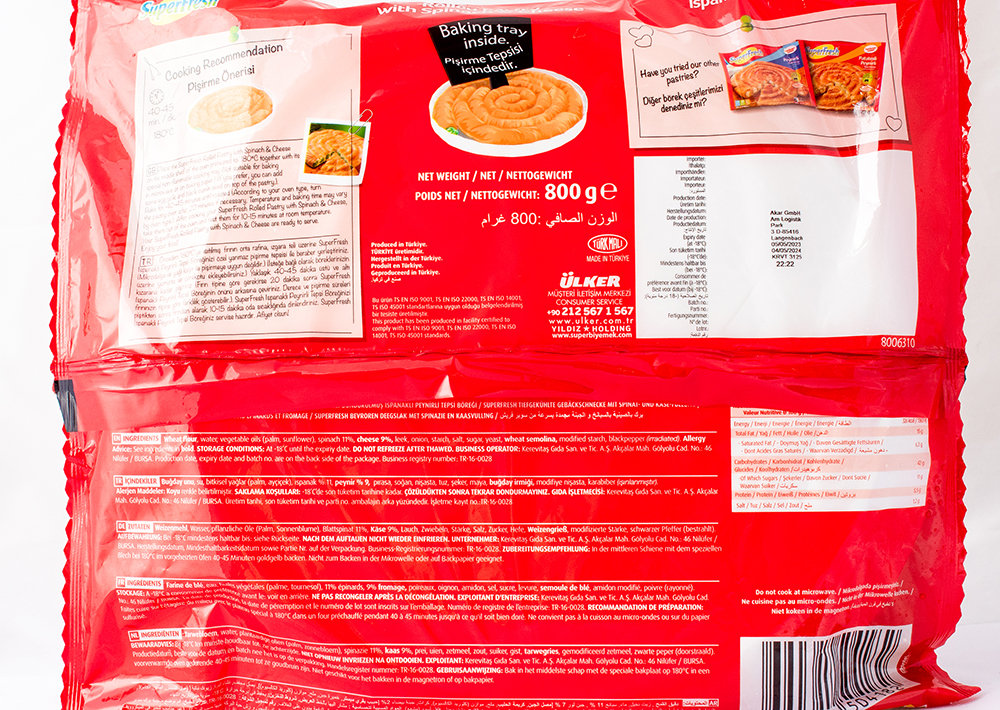 SuperFresh Ispanaklı Peynirli Tepsi Böreği - Rolled Pastry with Spinach & Cheese 800g