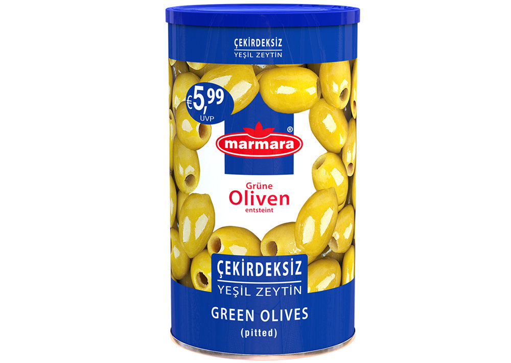 Marmara Grüne Oliven (Entsteint) - Yeşil Zeytin Cekirdeksiz 670g