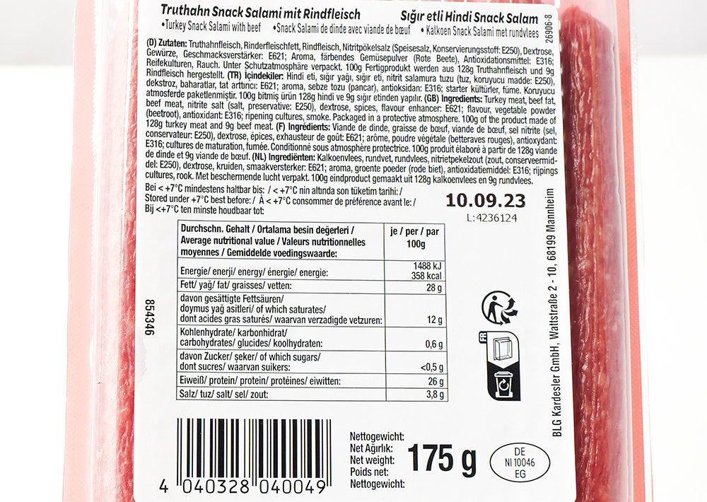 Suntat Truthahn Snack Salami - Hindi Snack Salami 175g