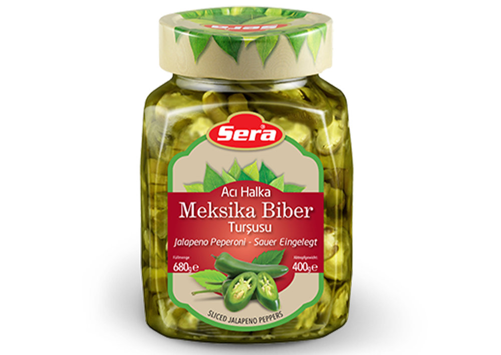 Sera Scharfe Jalapeno Peperoni Eingelegt - Acı Halka Meksika Biberi 400g