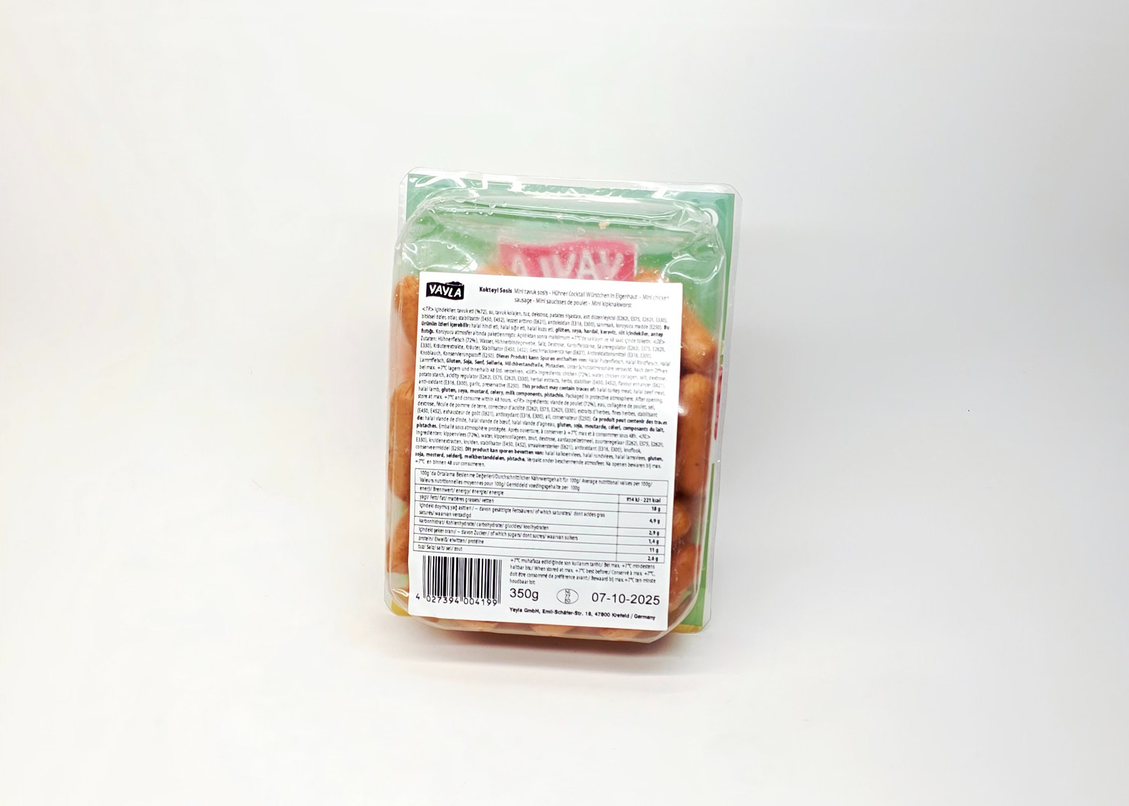 Yayla Hühner Cocktailwürstchen  - Kokteyl Tavuk Sosis 350g