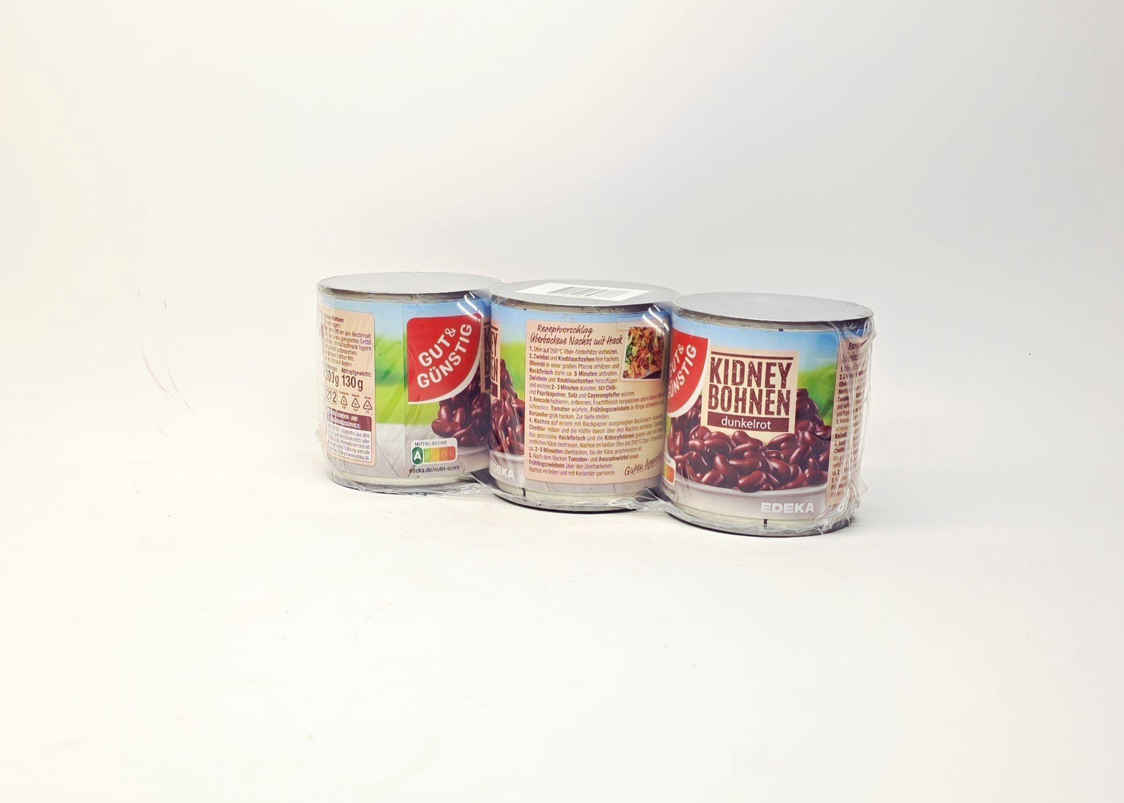 Gut & Günstig 3er Kidney Bohnen Dose Dunkelrot - 3’lü Koyu Kırmızı Kidney Fasulye Konservesi