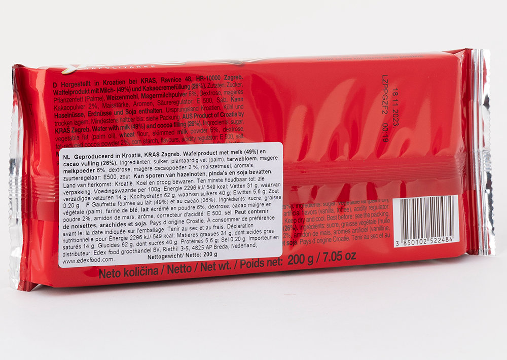 Jadro Napolitanke  Wafer mit Milch&Kakao - Sütlü Kakaolu Gofret 200gr