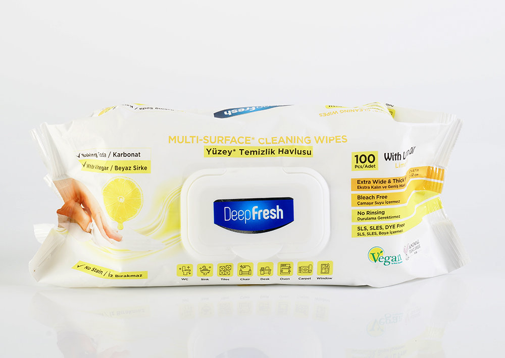 Deep Fresh Reinigungstücher Zitrone - Yüzey Temizlik Havlusu Limonlu 100'lü