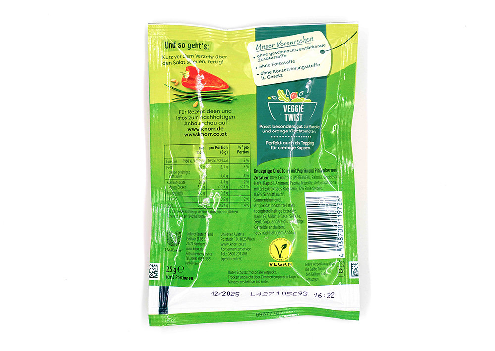 Knorr Salat Krönung Croutons Mit Paprika Und Pinienkernen - Salata Krönung – Biberli Ve Çam Fıstıklı Krutonlar 25 g