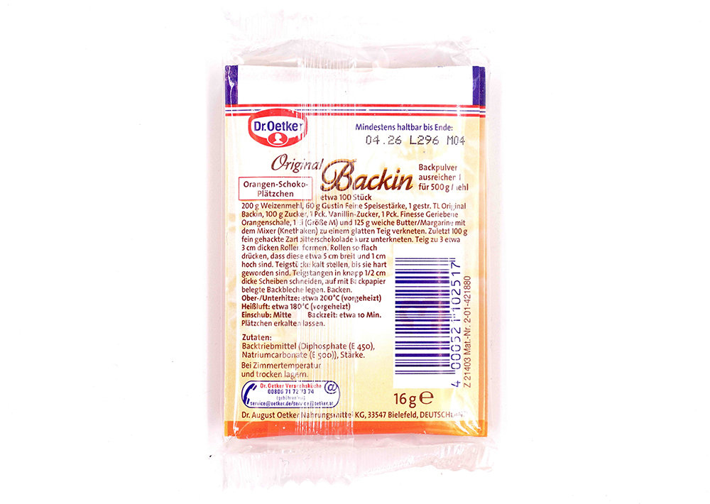 Dr. Oetker Backin Original Backpulver - Kabartma Tozu Orijinal 16 g