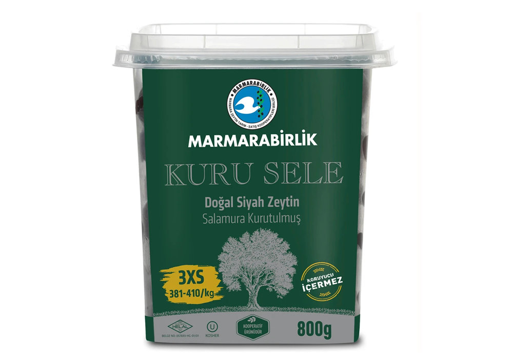 Marmarabirlik Schwarze Oliven  3XS - Kuru Sele Siyah Zeytin 3XS 800g