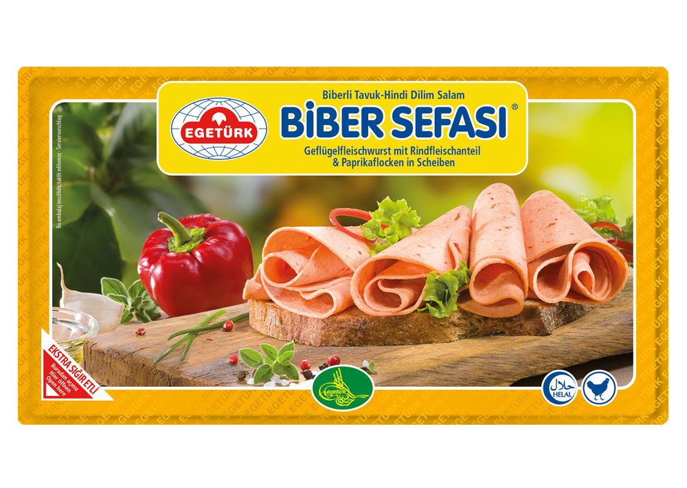 Egetürk Biber Sefasi Geflügelfleischwurst - Tavuk Hindi Dilim Biberli 125g
