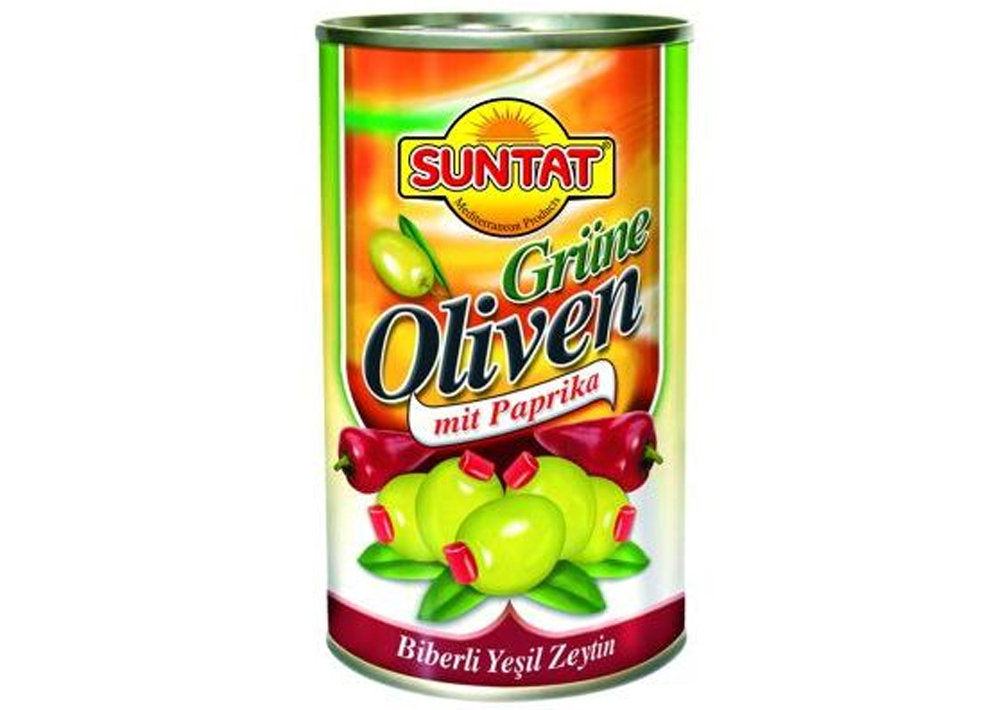 Suntat Grüne Oliven m. Paprika - Biberli Yesil Zeytin 150g