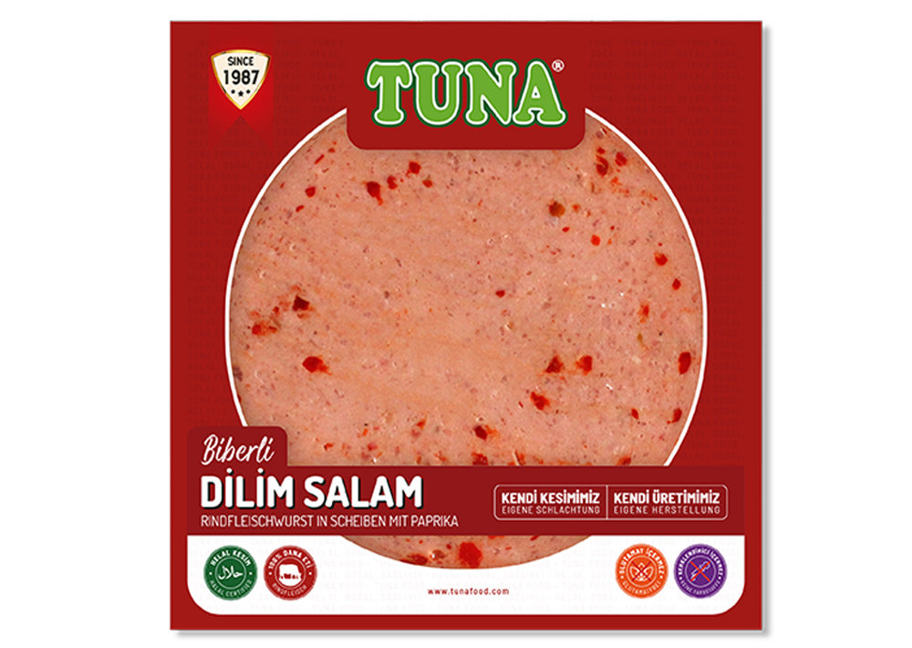 Tuna Rindfleischwurst m. Paprika Scheibe - Biberli Sigir Dilim 150g