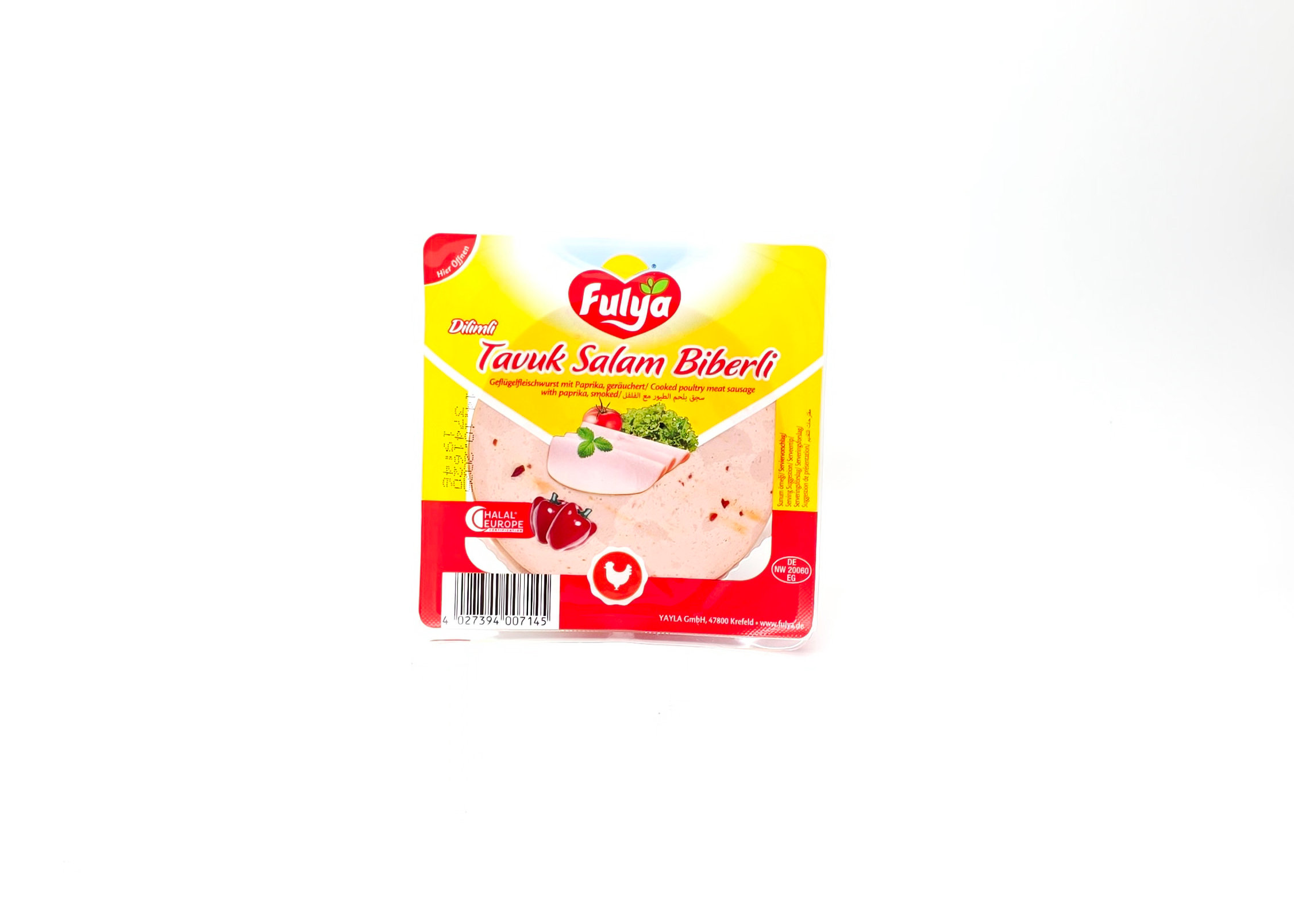 Fulya Geflügelsalami mit Paprika in Scheiben geschnitten - Dilimli Biberli Tavuk Salam 200g