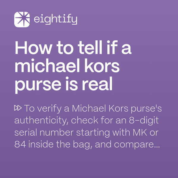 How to tell if a michael kors purse is real Eightify
