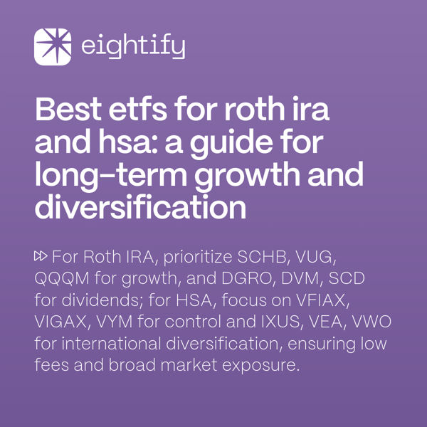 Best ETFs for Roth IRA and HSA A guide for longterm growth and